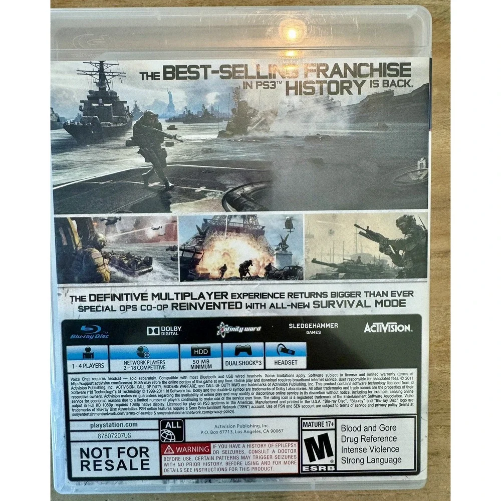 Activision Call of Duty Modern Warfare 3 PS3 Game Blu-ray MW3 Sony PlayStation 3